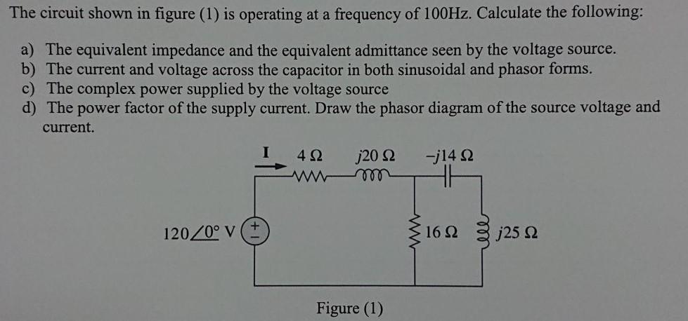 Solved The circuit shown in figure (1) is operating at a | Chegg.com