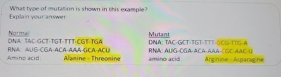 Solved What type of mutation is shown in this | Chegg.com