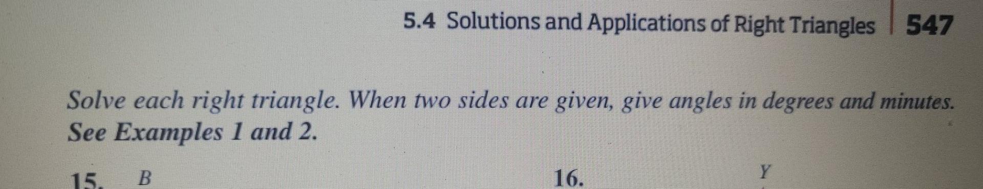 Solved 5.4 Solutions and Applications of Right Triangles | | Chegg.com