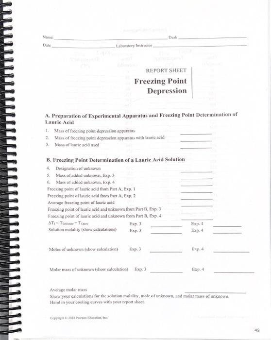 Solved Name Desk Date Laboratory Instructor REPORT SHEET | Chegg.com