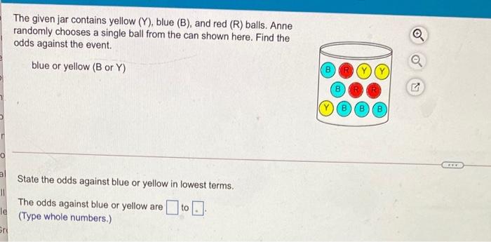 Solved The Given Jar Contains Yellow (Y), Blue (B), And Red | Chegg.com