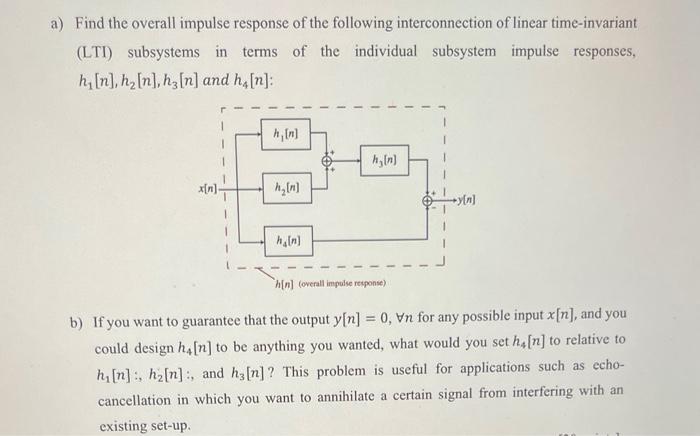 Solved A Find The Overall Impulse Response Of The Following