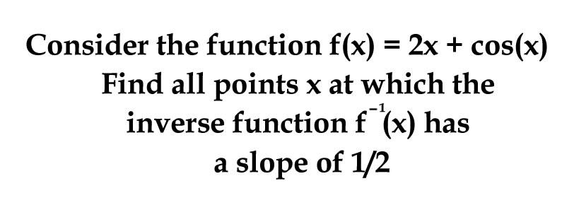 inverse function of 2x cos x