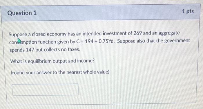 Solved Suppose A Closed Economy Has An Intended Investment | Chegg.com