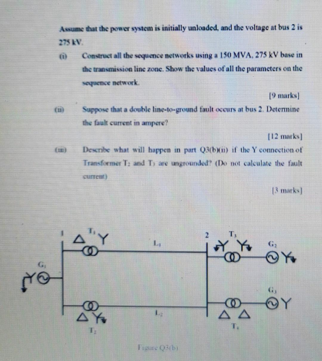 Solved (b) A three-phase power system is shown in Figure | Chegg.com