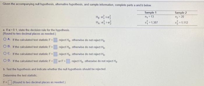 Solved Sample 2 n13 120 1112 Given the accompanying full | Chegg.com