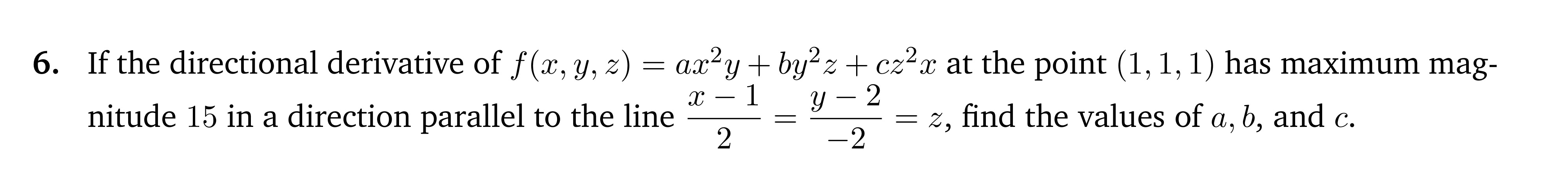 Solved If the directional derivative of | Chegg.com