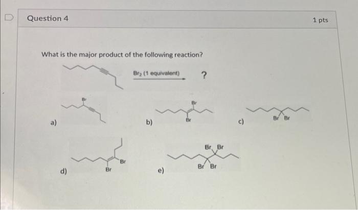 Solved What Is The Major Product Of The Following Reaction? | Chegg.com