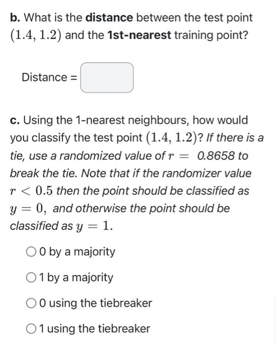 Solved In a single step of a 1-nearest neighbours algorithm, | Chegg.com