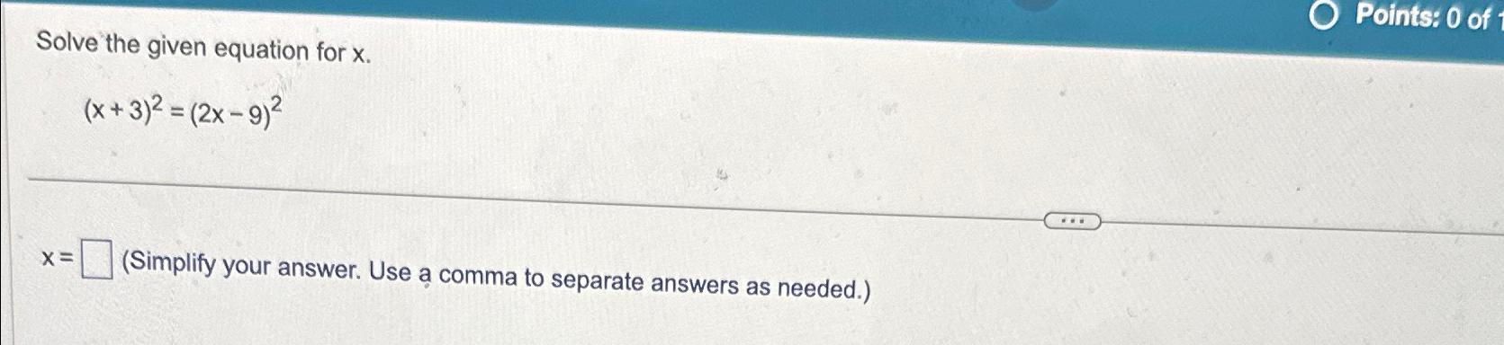 Solved Solve the given equation for | Chegg.com