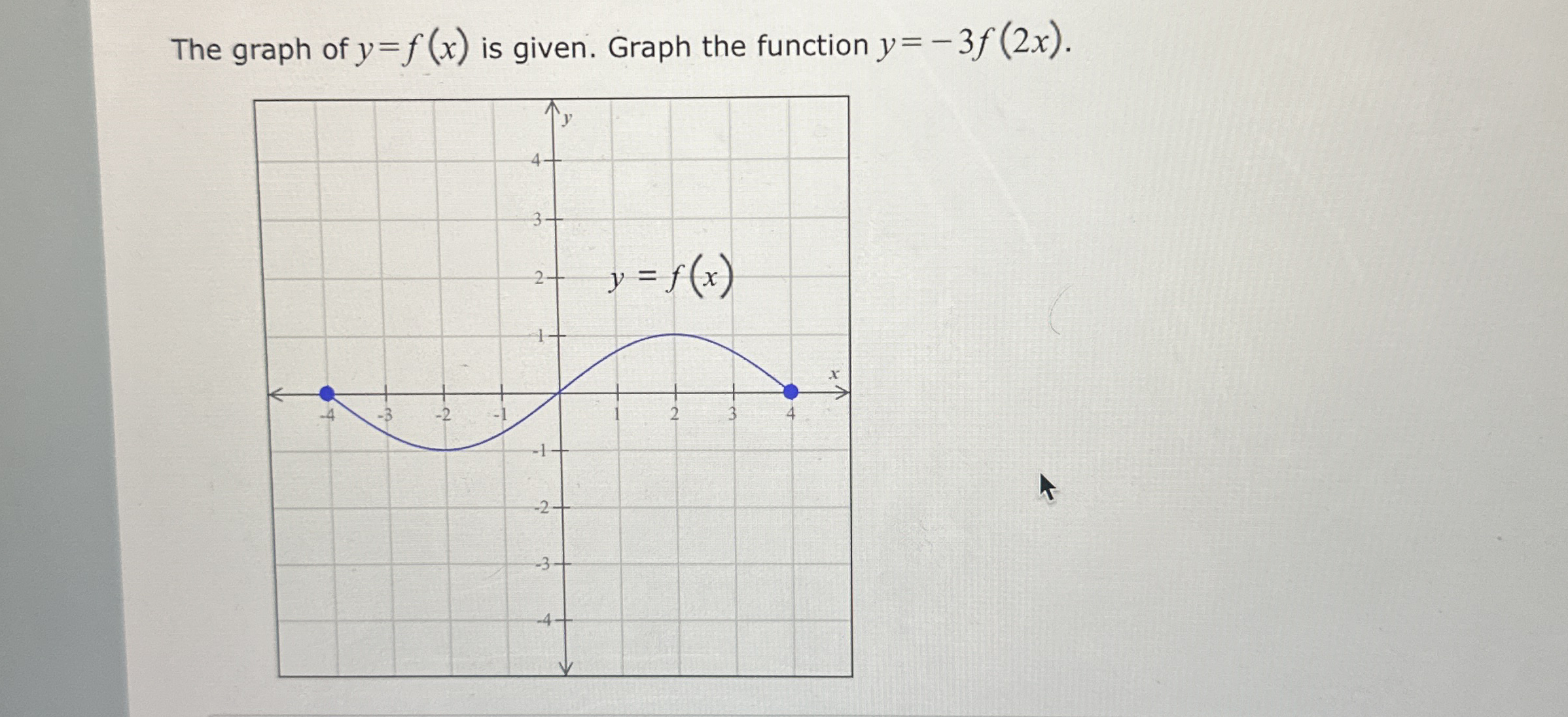 Solved The graph of y=f(x) ﻿is given. Graph the function | Chegg.com