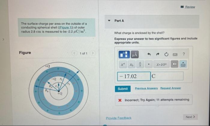 Solved Review Part A The surface charge per area on the | Chegg.com