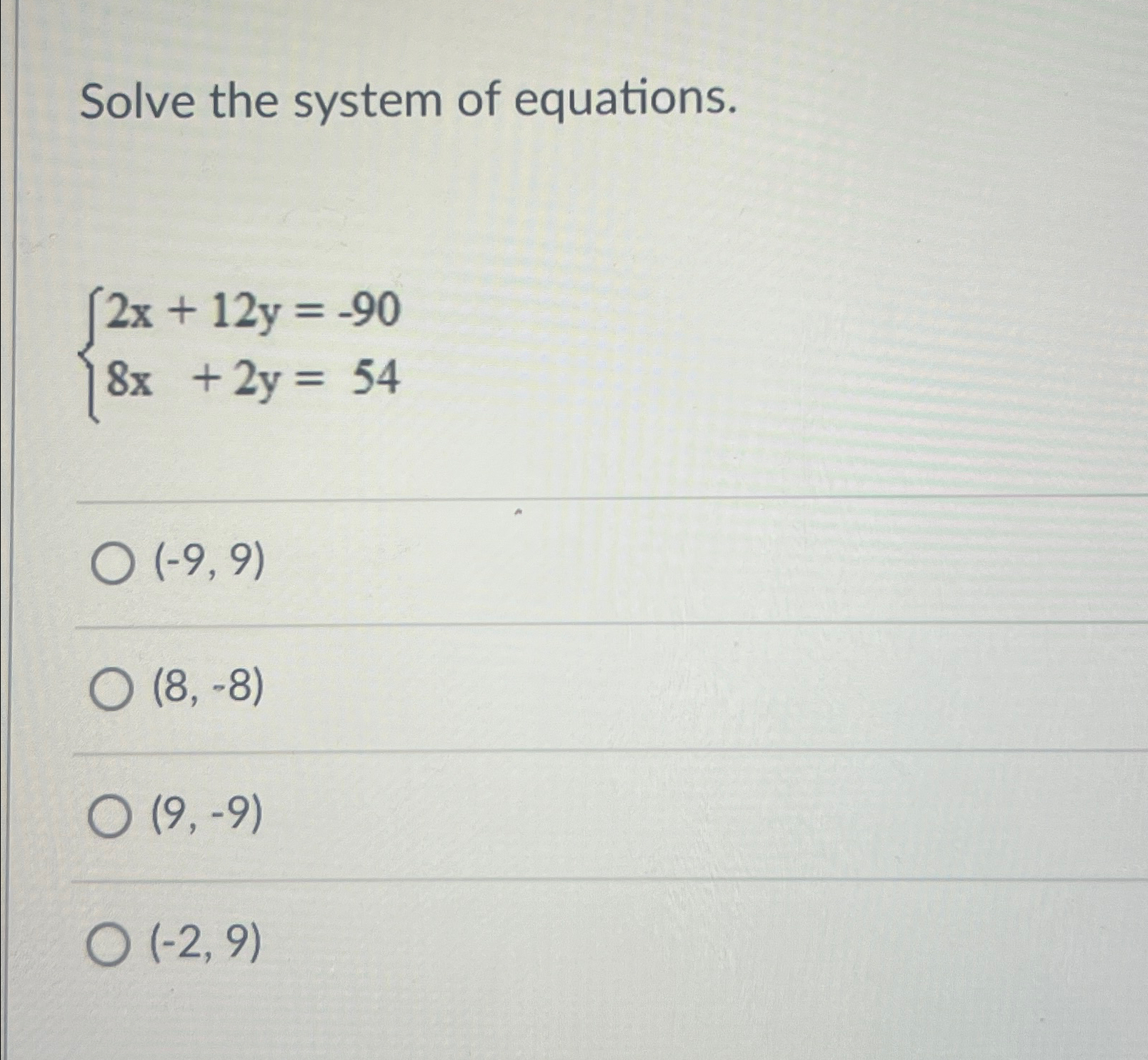 Solved Solve the system of | Chegg.com