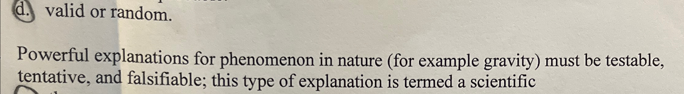 Solved Powerful Explanations For Phenomenon In Nature (for | Chegg.com