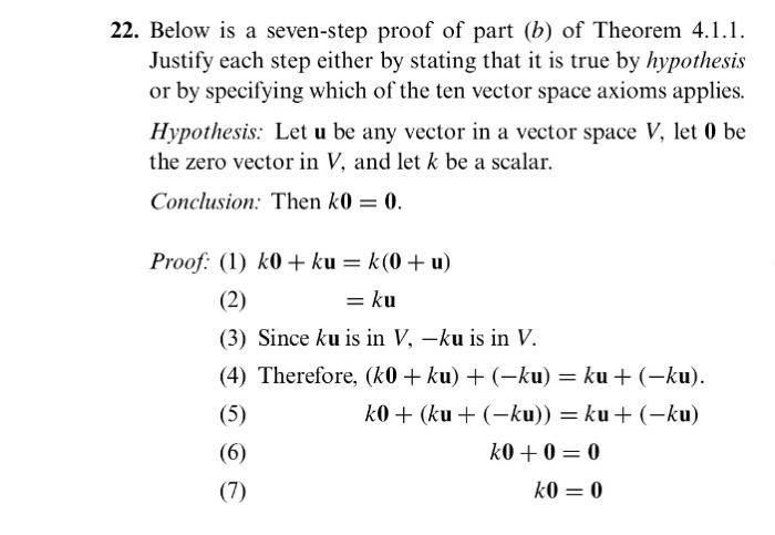 Solved Below is a seven-step proof of part (b) of Theorem | Chegg.com
