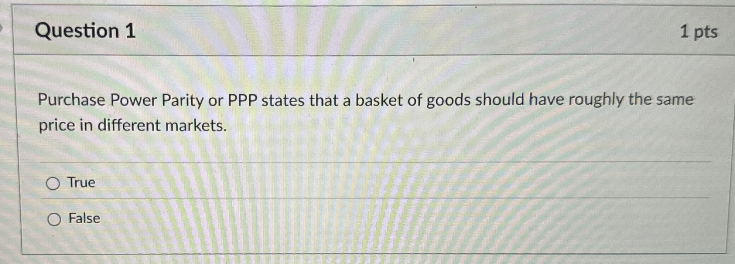 Solved Question 1Purchase Power Parity or PPP states that a | Chegg.com