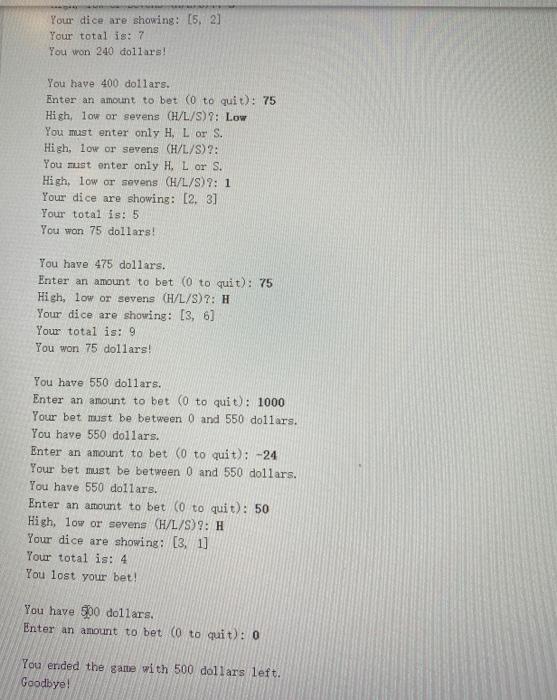 Solved 11.18 High, Low, Sevens For this tab you will write a
