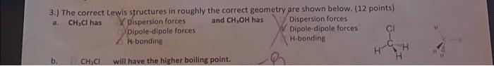 Solved 3.) The correct Lewis structures in roughly the | Chegg.com