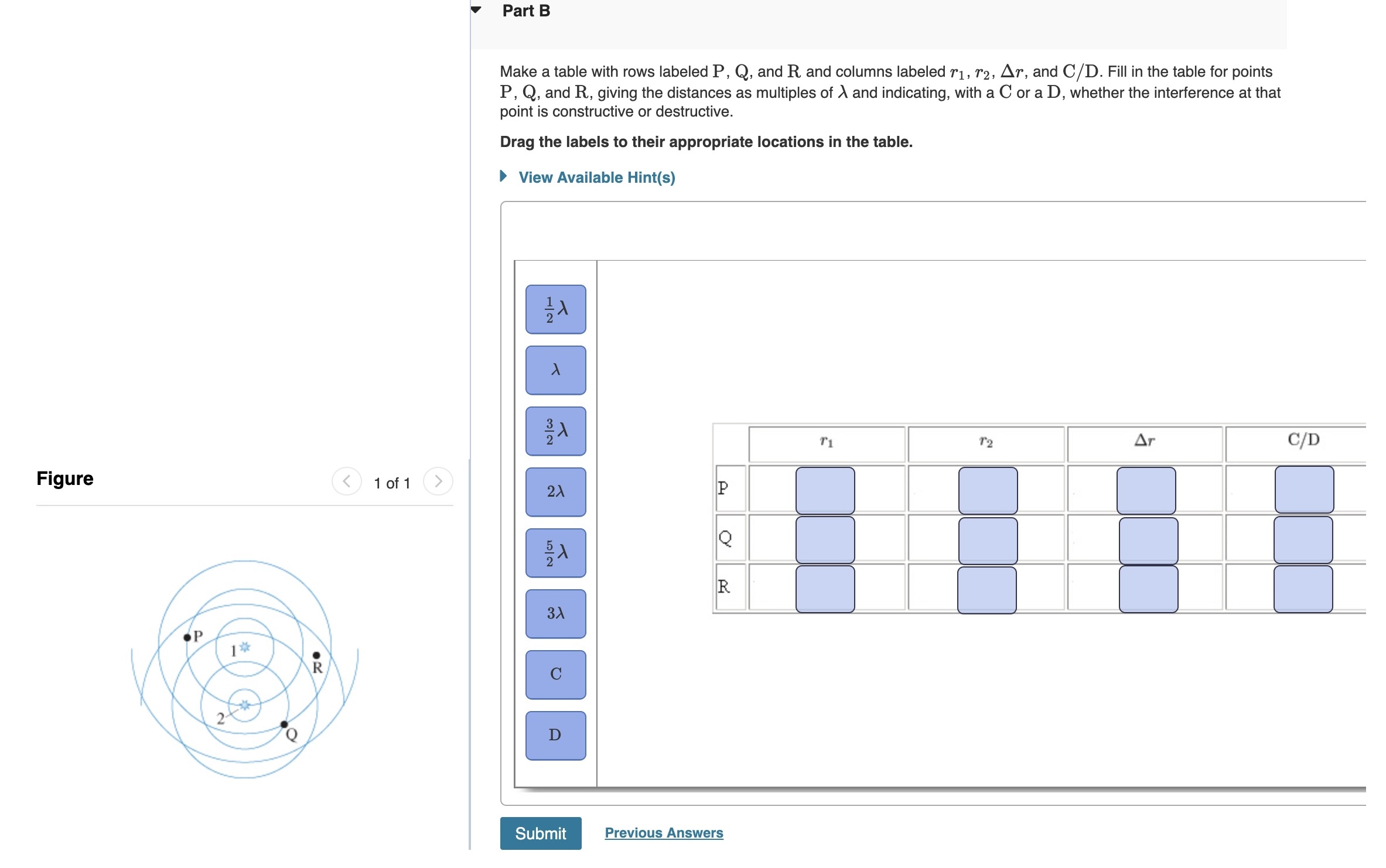 Solved Part BMake a table with rows labeled P,Q, ﻿and R ﻿and | Chegg.com