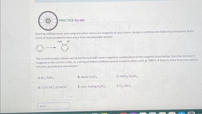 Solved Starting With Benzene And Using Any Other Necessary | Chegg.com