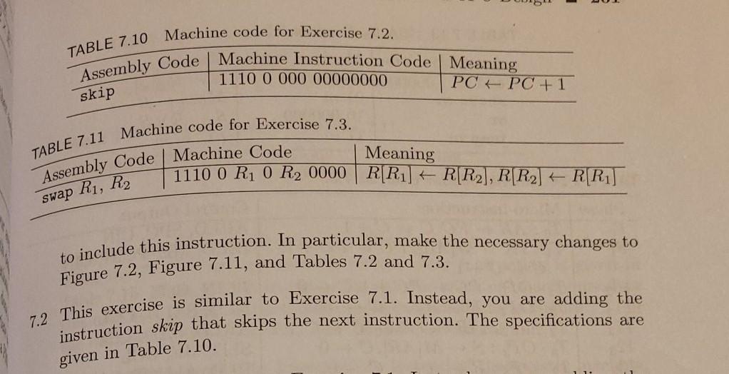 TABLE 7.10 Machine code for Exercise 7.2. Assembly | Chegg.com