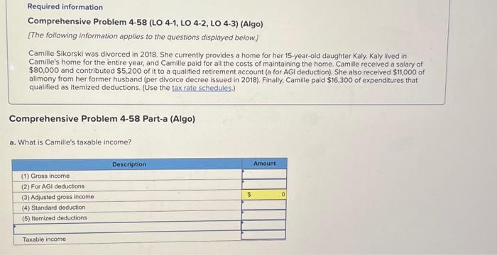 Solved Required Information Comprehensive Problem 4-58 (LO | Chegg.com