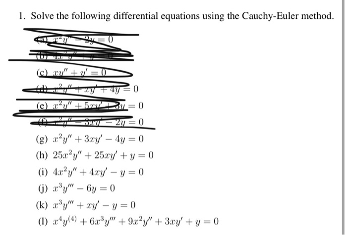 Solved 1 Solve The Following Differential Equations Usin Chegg Com