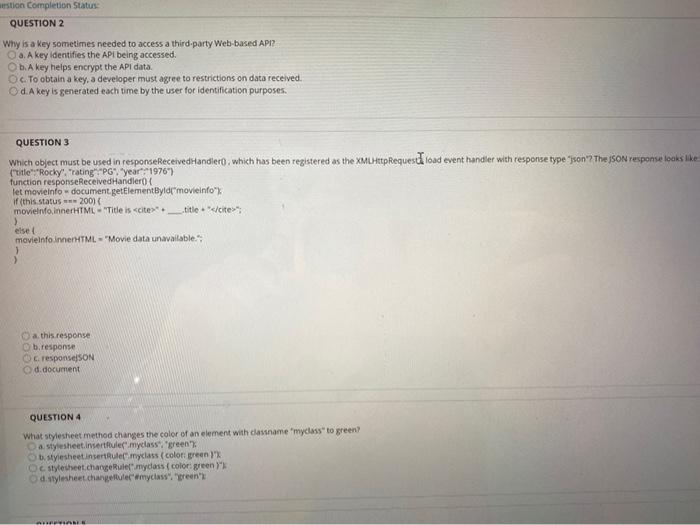 Solved stion Completion Status QUESTION 2 Why is a key | Chegg.com