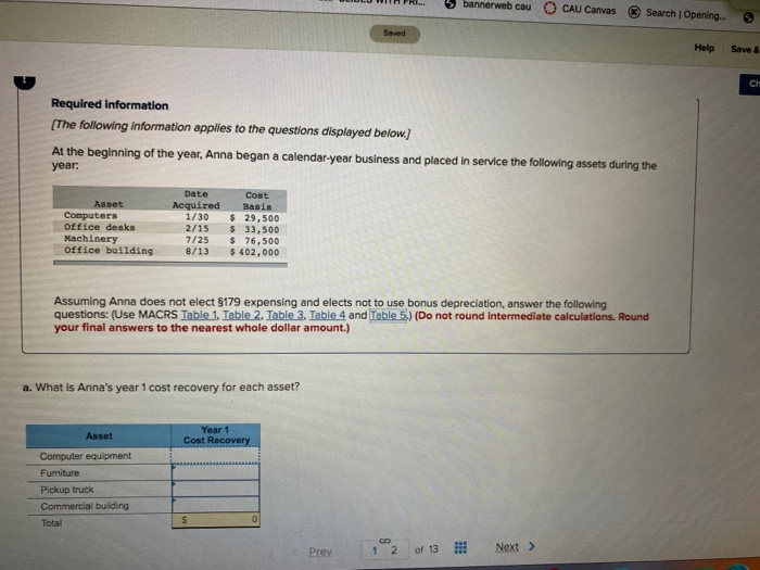 Solved Table 1 Macrs Half Year Convention 7 Depreciation