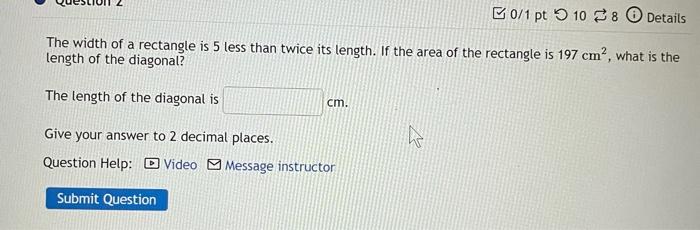 solved-the-width-of-a-rectangle-is-5-less-than-twice-its-chegg