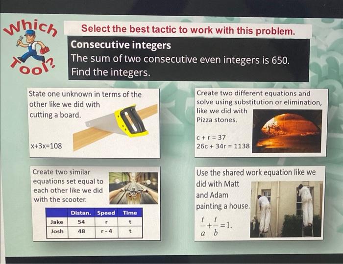Solved Select the best tactic to work with this problem. | Chegg.com