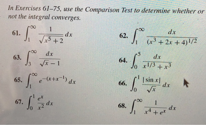 Solved In Exercises 61–75, use the Comparison Test to | Chegg.com