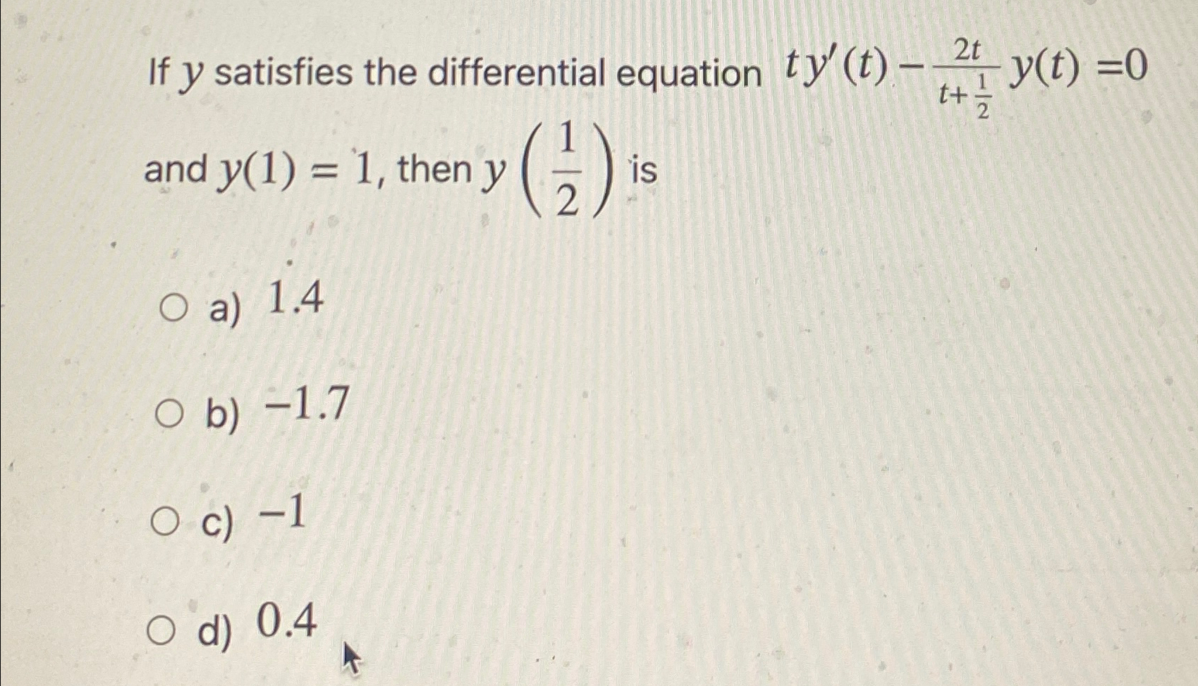 Solved If y ﻿satisfies the differential equation | Chegg.com