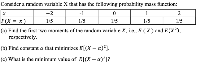 Solved Consider a random variable x ﻿that has the following | Chegg.com
