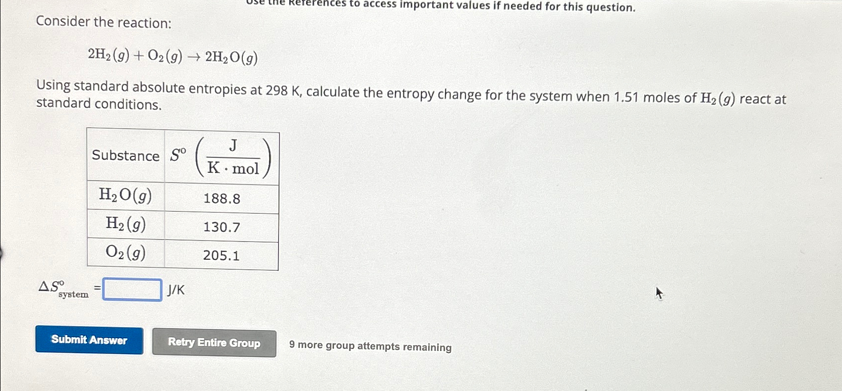 Solved Consider The Reaction2h2go2g→2h2ogusing 9235