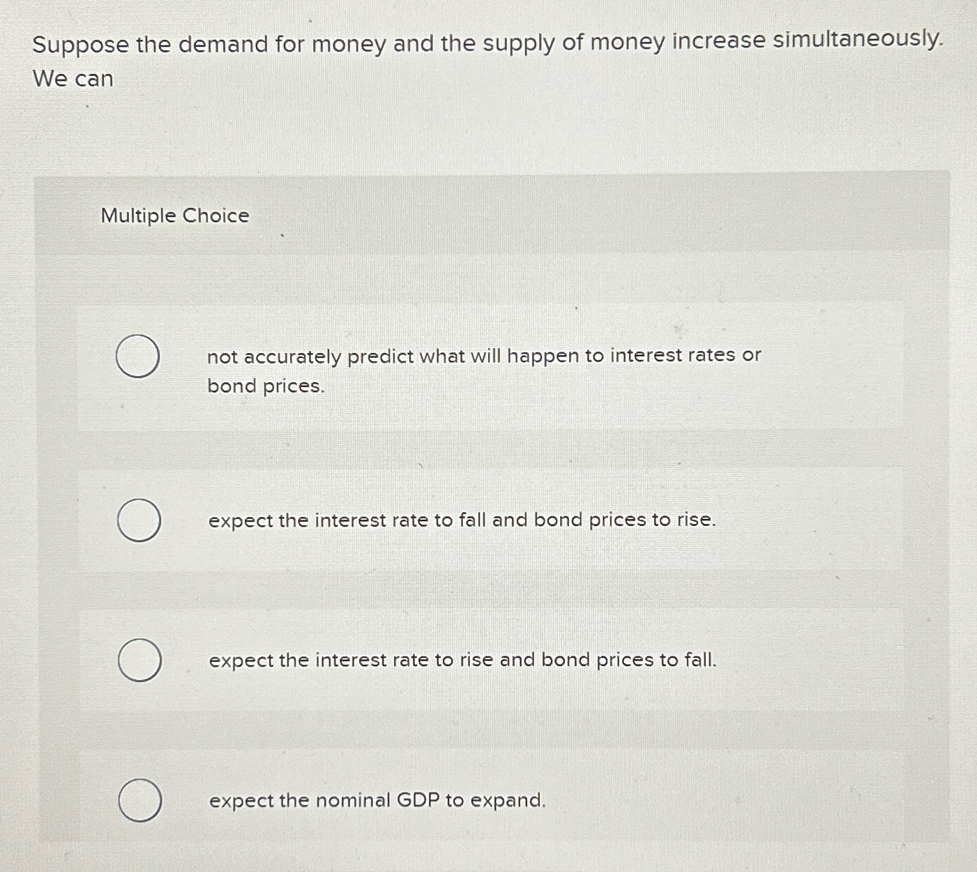 Solved Suppose the demand for money and the supply of money | Chegg.com