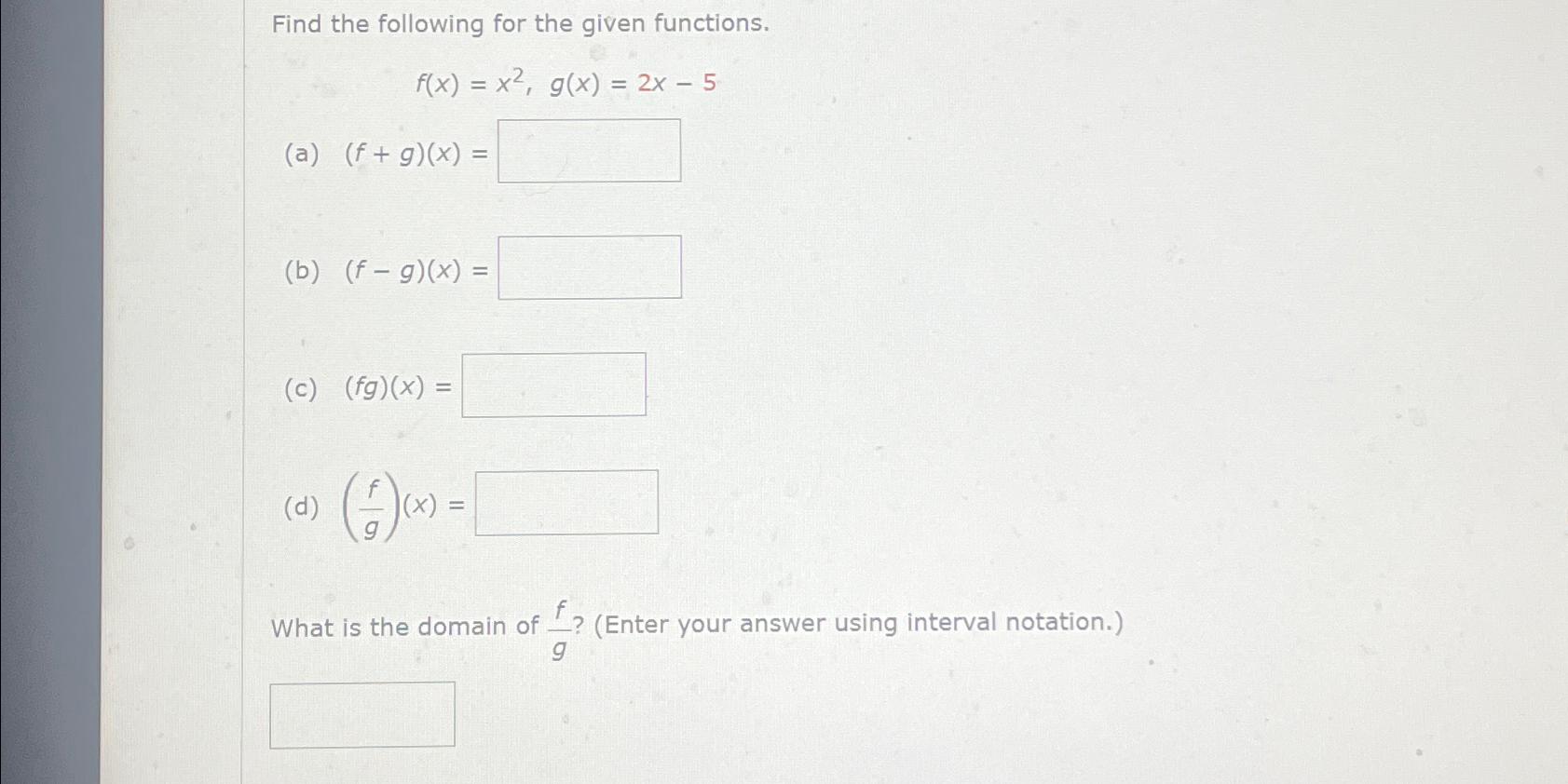 Solved Find the following for the given | Chegg.com