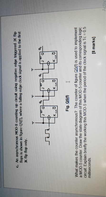 Solved c An asynchronous MOD-8 counting up circuit using | Chegg.com