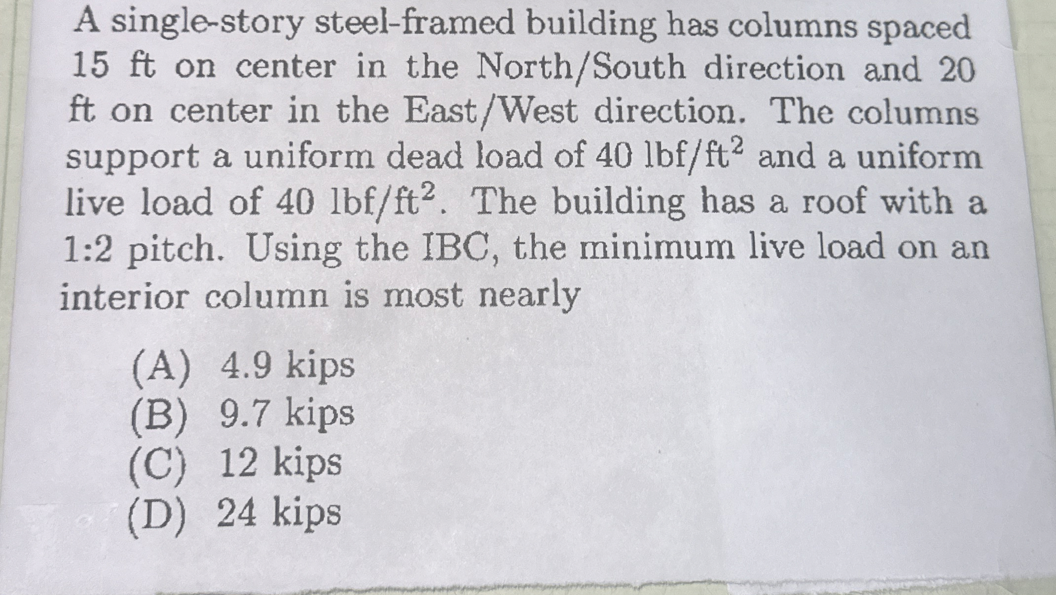Solved A single-story steel-framed building has columns | Chegg.com