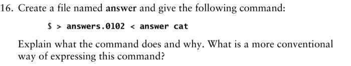 Solved 6. Create a file named answer and give the following | Chegg.com