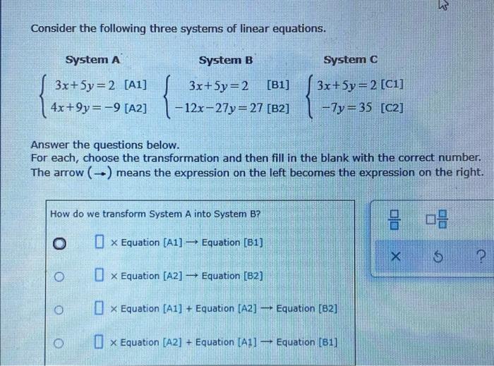 Solved Consider The Following Three Systems Of Linear | Chegg.com