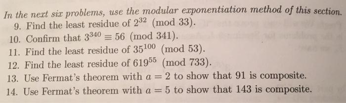 Solved In the next six problems, use the modular | Chegg.com