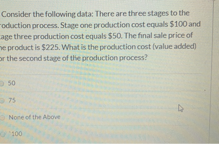 Solved Consider the following data: There are three stages | Chegg.com