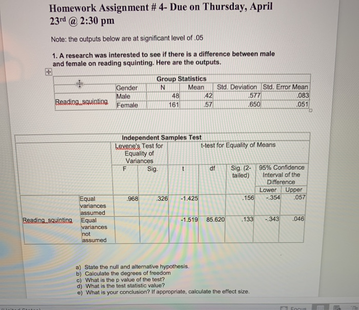 Solved Homework Assignment # 4- Due on Thursday, April 23rd | Chegg.com
