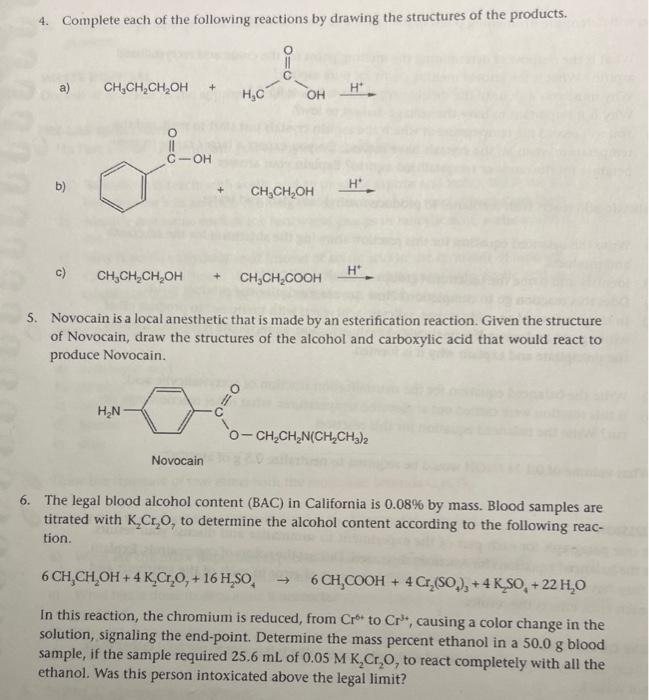 Solved 4. Complete Each Of The Following Reactions By | Chegg.com