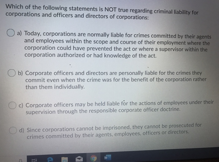 Which Of The Following Statements Regarding Liabilities Is Not True Solved Which of the following statements is NOT true | Chegg.com
