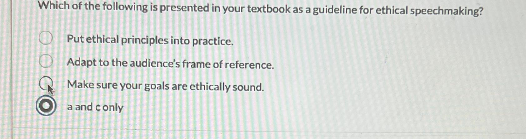 Solved Which of the following is presented in your textbook | Chegg.com