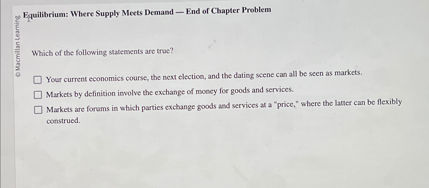 Solved Ex Equilibrium Where Supply Meets Demand ﻿End of