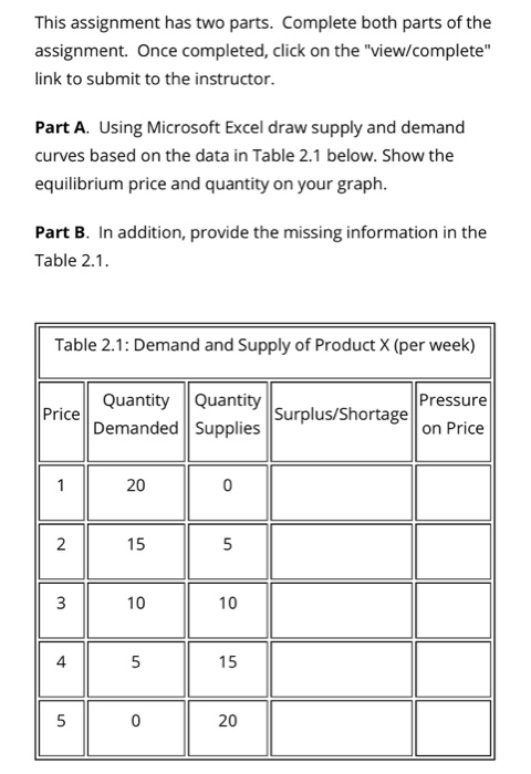 Solved This Assignment Has Two Parts. Complete Both Parts Of | Chegg.com