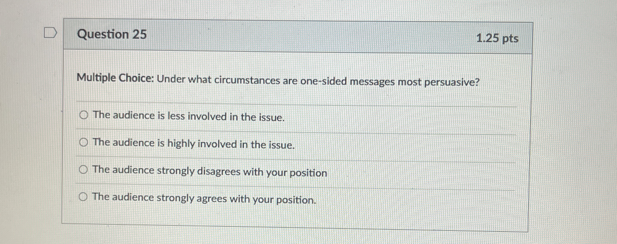 Solved Question 251.25 ﻿ptsMultiple Choice: Under what | Chegg.com